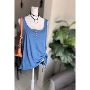 SHEIN Button Side Ruched Tank Top Size Large